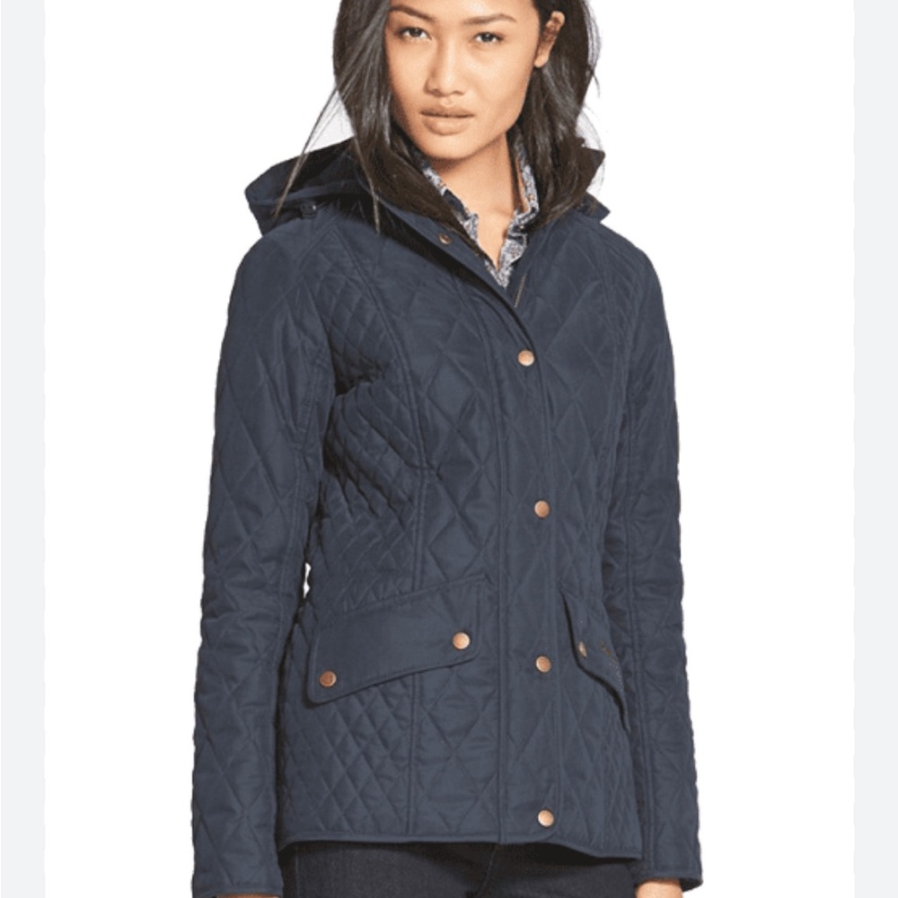 Barbour Women's Brocklane Navy Quilted Jacket - Picture 2 of 7